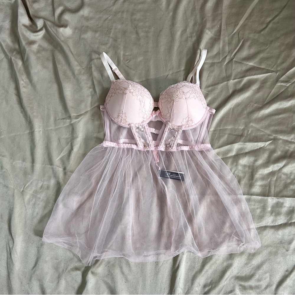 Pastel Pink Baby Doll Lingerie Top